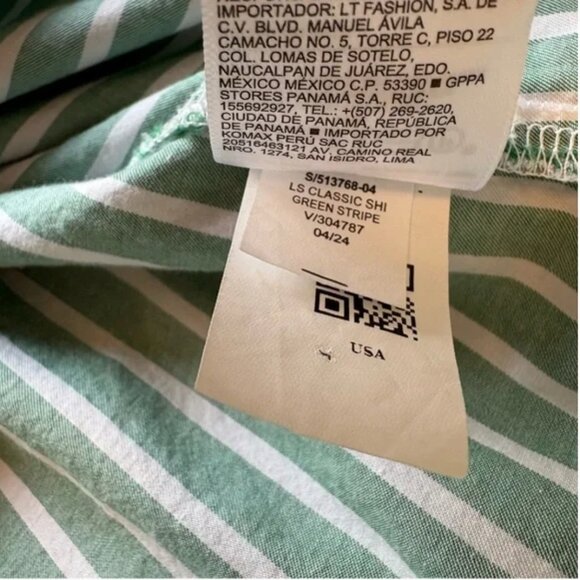 Old Navy The Classic Shirt in Soft Kelly Green and White 100% Cotton size small - Picture 6 of 10